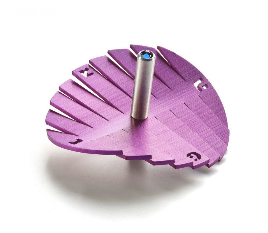 Anodized Aluminum Waves Hanukkah Dreidel, Purple - Adi Sidler
