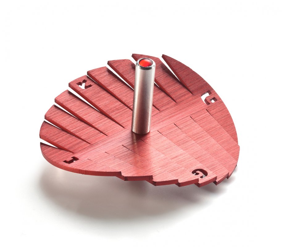 Anodized Aluminum Waves Hanukkah Dreidel, Red - Adi Sidler