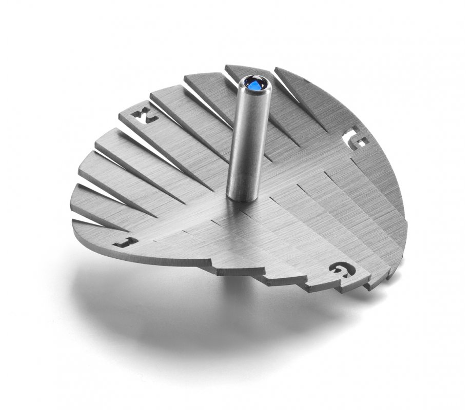 Anodized Aluminum Waves Hanukkah Dreidel, Silver - Adi Sidler