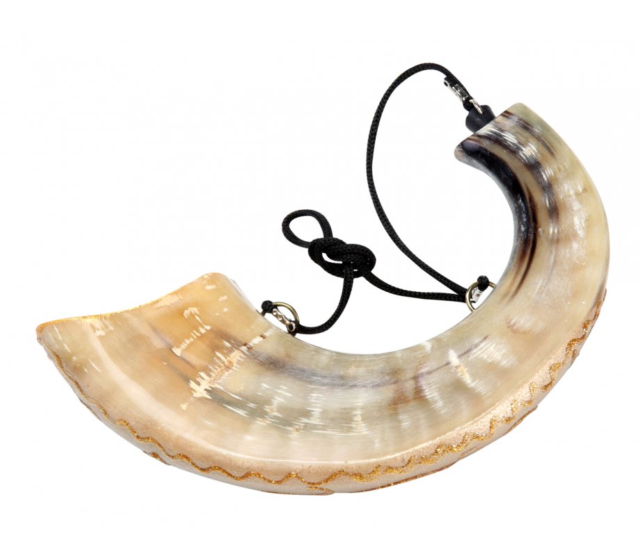 Anointing Ram's Horn Shofar with Painted Dove