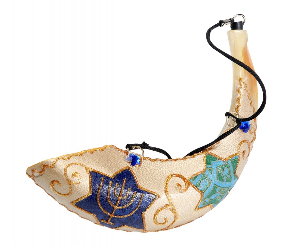 Anointing Ram's Horn Shofar with Painted Star of David