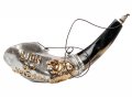 Anointing Rams Horn Shofar with Sterling Silver Lion of Judah