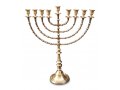 Antique Gold Color Hanukkah Menorah Traditional Design, Extra Large - 22 Inches