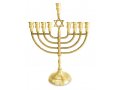 Antique Style Chanukah Menorah and Star of David, For Candles - 10 Inches