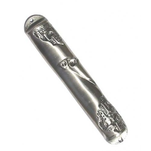 Antique Style Pewter Mezuzah Case