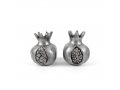 Antique Style Small Pomegranate Silver Color Candlesticks - Yair Emanuel