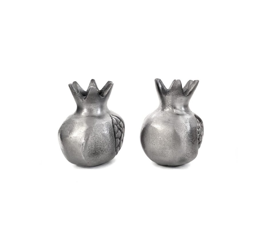 Antique Style Small Pomegranate Silver Color Candlesticks - Yair Emanuel