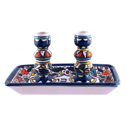 Armenian Design Shabbat Candle Set