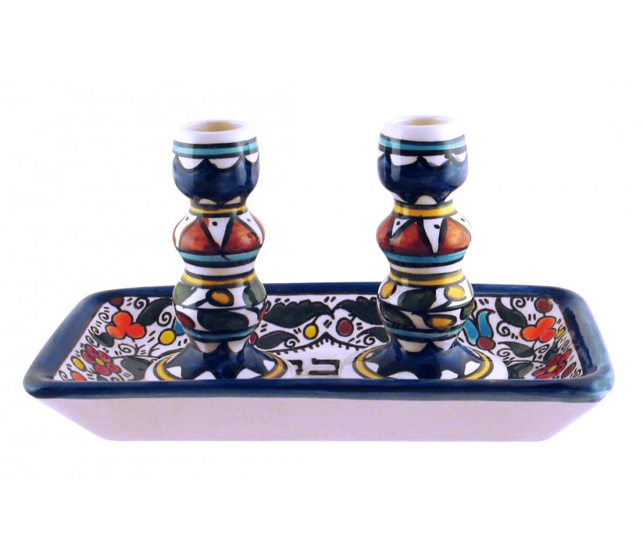 Armenian Design Shabbat Candle Set