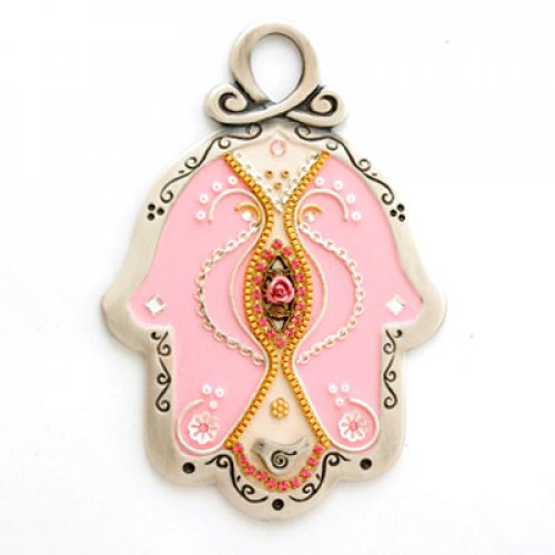 Baby Wall Hamsa in Pink by Ester Shahaf