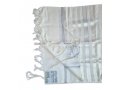 Barak Wool Tallit Prayer Shawl, Lightweight Non slip with Silver Stripes - Talitnia