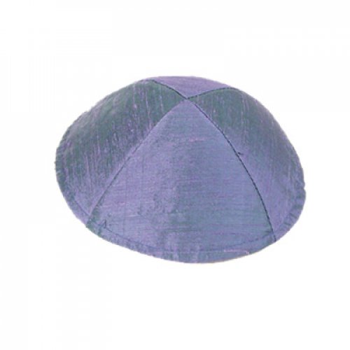 Basic Raw Silk Kippah, Blue-Violet - Yair Emanuel