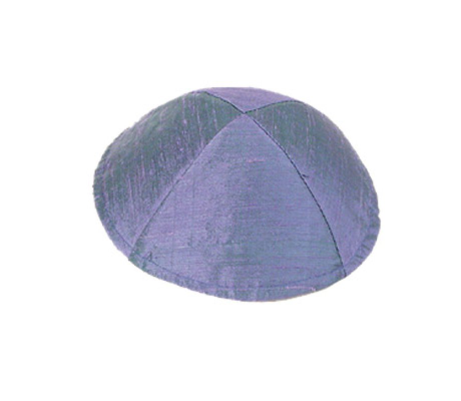 Basic Raw Silk Kippah, Blue-Violet - Yair Emanuel