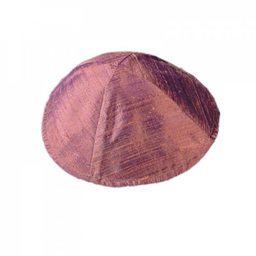 Basic Raw Silk Kippah, Burgundy - Yair Emanuel