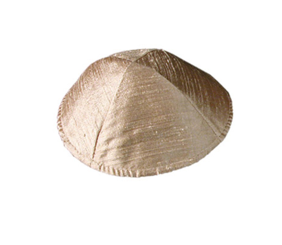 Basic Raw Silk Kippah, Gold Tan - Yair Emanuel