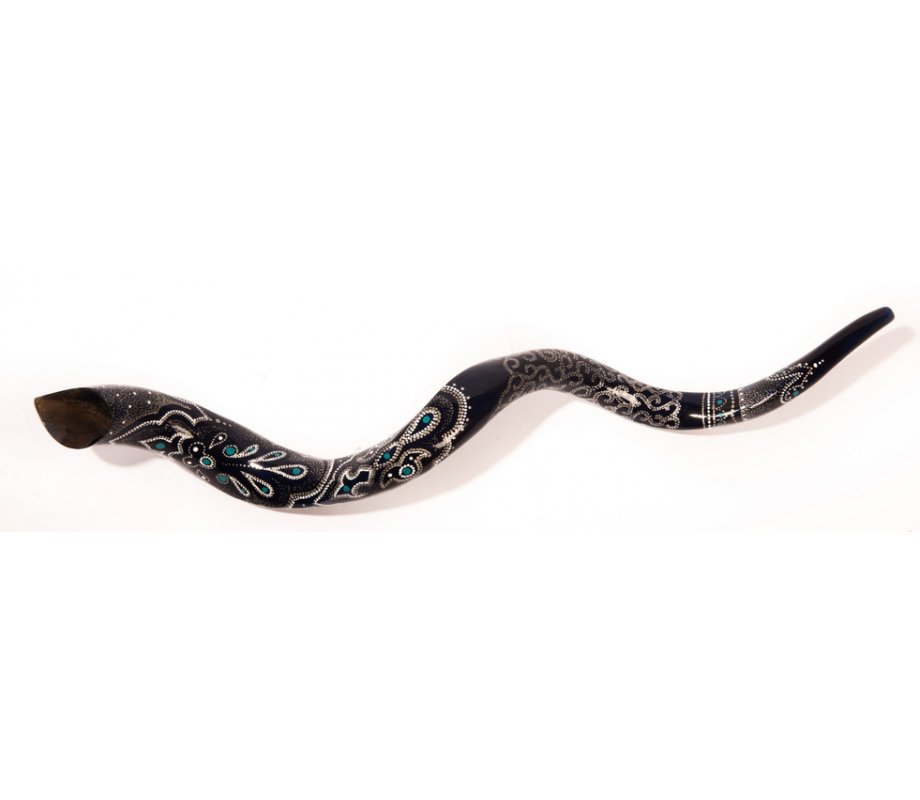 Beadwork Style Hand Painted Yemenite Shofar