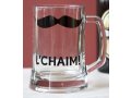 Beer Pint Glass, Le'chaim in Hebrew - Barbara Shaw