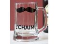 Beer Pint Glass, Le'chaim in Hebrew or English - Barbara Shaw