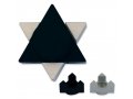 Black Anodized Aluminum Travel Shabbat Candlesticks, Star of David - Avner Agayof