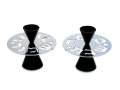 Black Contemporary Candlesticks, Shabbat Shalom Disc - Avner Agayof