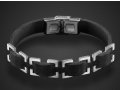 Black Leather Bracelet for Men with Stainless Steel Open Buckle Design  Adi Sidler