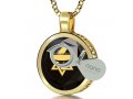 Black Shema Star of David Goldfilled Pendant By Nano Jewelry