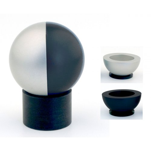 Black Travelling Aluminum Shabbat Candlesticks Ball Series by Agayof