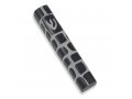 Black and White Jerusalem Stone Mezuzah Case with Western Wall Image - 4.3