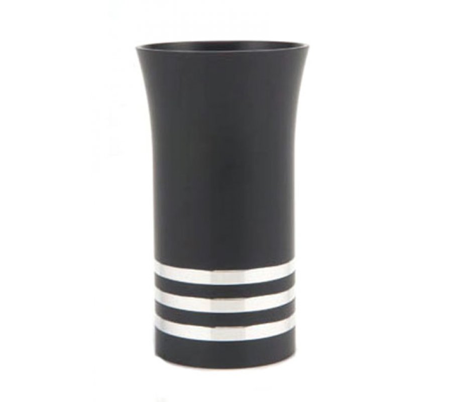 Black-Silver Kiddush Cup by Agayof