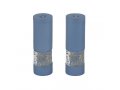 Blue Aluminum Salt and Pepper Set with Ornate Jerusalem Band - Yair Emanuel