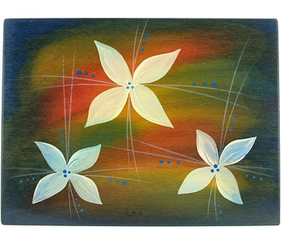 Blue Floral Rectangular Placemat - Kakadu