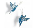 Blue Hummingbird Silver Earrings by Adina Plastelina