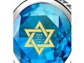 Blue Silver Star of David Necklace with Shema Yisrael Prayer by Nano Jewelry