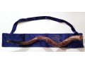 Blue Velvet Yemenite Shofar Pouch - Embroidered Gold Jerusalem & Star of David