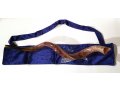 Blue Velvet Yemenite Shofar Pouch - Embroidered Silver Jerusalem Image