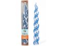 Blue and White Handcrafted Beeswax Braided Havdalah Candle