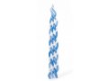 Blue and White Handcrafted Beeswax Braided Havdalah Candle