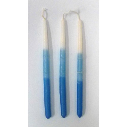 Blue and White Handmade Dripless Decorative Hanukkah Candles