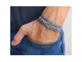 Blue and White Rope Triple Wrap Men's Bracelet with Oxidized Silver-Plated Compass Element by Gal Cohen