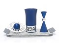 Blue-Silver Aluminum Havdalah Set by Agayof