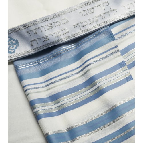 Bnei Ohr Josephs Coat Tallit Light Blue Colors by Talitnia