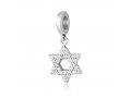 Bracelet Charm, Star of David filled with Crystal Stones - Sterling Silver