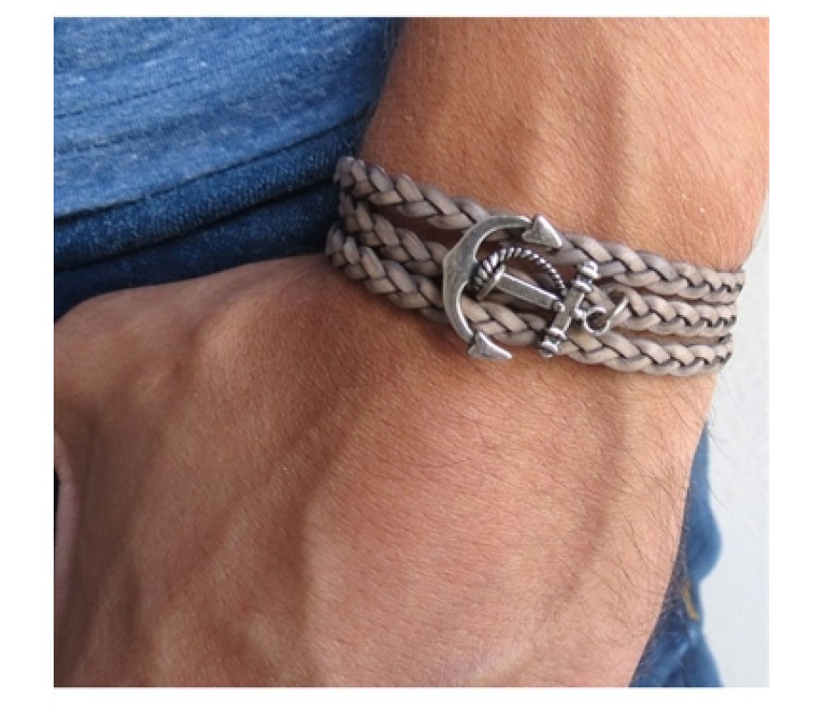 Love Anchor Fashion Woven Bracelet  Leather anchor bracelet, Leather,  Leather bracelet