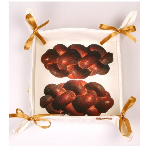 Bread Basket with Challah Loaves Design - Barbara Shaw
