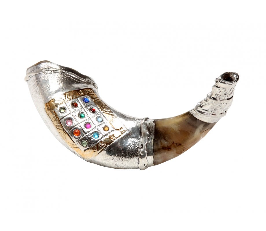 Breastplate Design Sterling Silver Ram's Horn Shofar