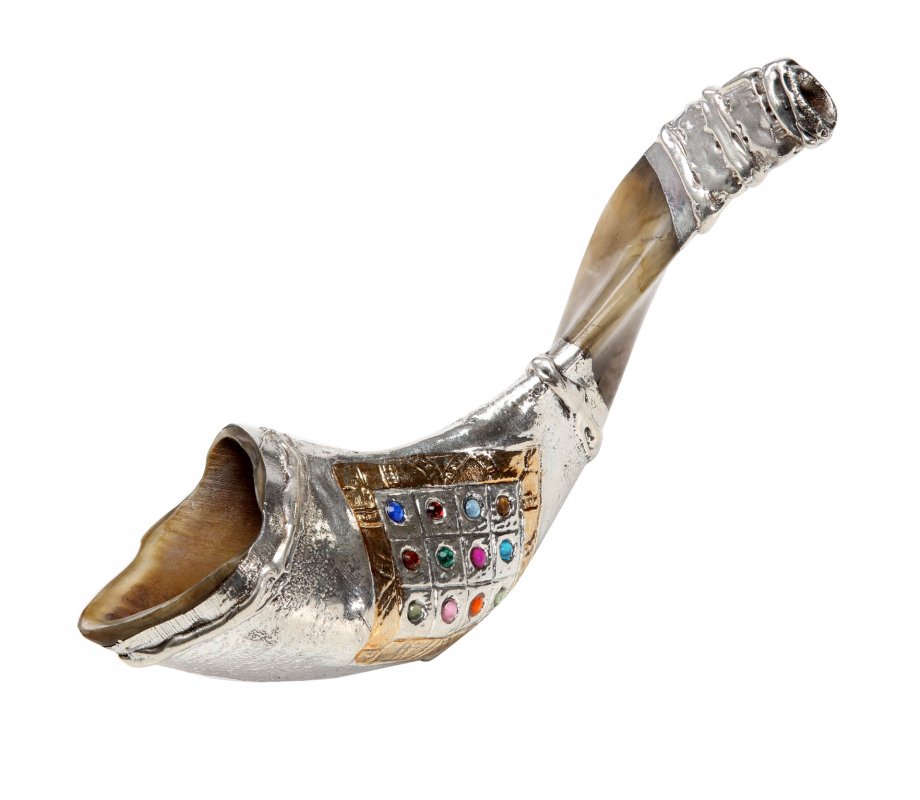 Breastplate Design Sterling Silver Ram's Horn Shofar