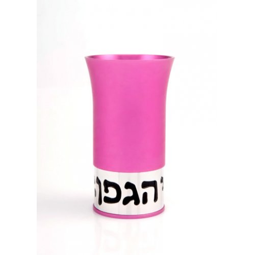 Bright Pink Aluminum Havdalah Set Modern Design by Agayof