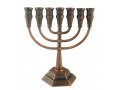 Bronze Seven Branch Menorah, Jerusalem Images - Choice: 5.3 or 8.6 Height