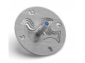 Brushed Aluminum Chanukah Dreidel Dove of Peace, Gray - Adi Sidler