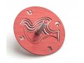 Brushed Aluminum Chanukah Dreidel Dove of Peace, Red - Adi Sidler
